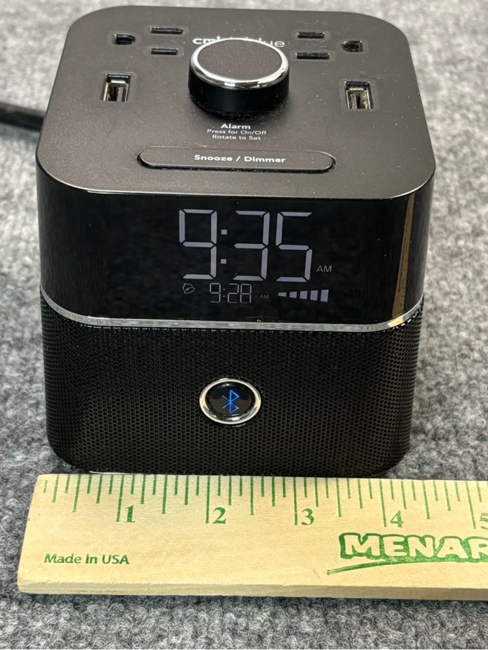 Brandstand CubieBlue Alarm Clock Bluetooth Speaker Charging Station 2 USB Hotel - Picture 12 of 16